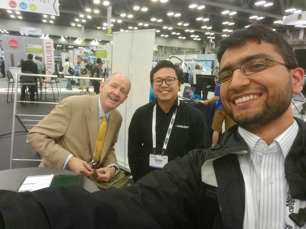 Robert Owen with Alex Wong of Digilent and Zubair Kakakhel of Imagination at the Design Automation Conference - DAC - Austin, Tx, USA. June 2016