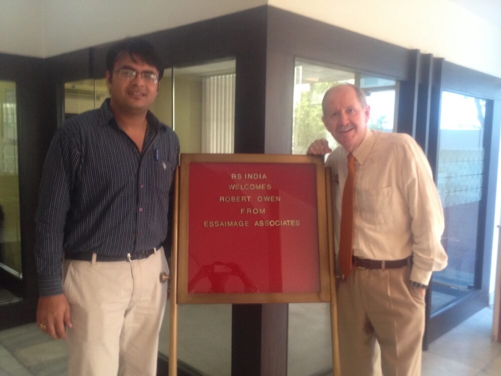 Sagar Juneja of RS Components India, with Robert Owen at their Noida HQ. June 2014